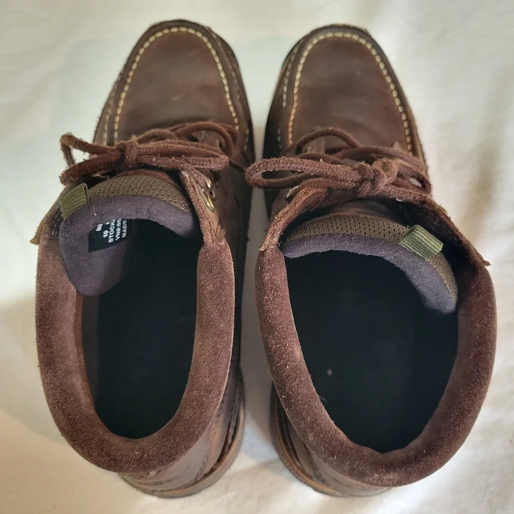 LL Bean Mens 10 Brown Leather Moc Toe Chukka Boots